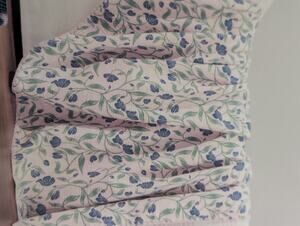 Artist Collection Cotton Gauze Throw W/ Plush Reverse 60" X 70" Pink Floral NWT
